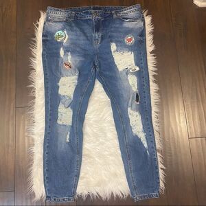 Rush Distressed Jeans with patches